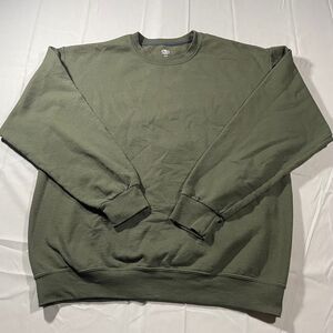 Athletic Works Sweatshirt Mens L Olive Green Crew Neck Fleece Pullover Casual
